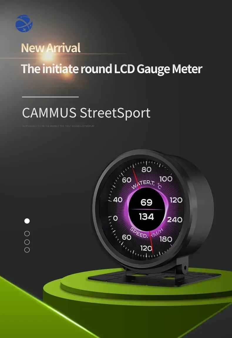 Cammus Lcd Display Vehicle Gauge 60Mm Electric Auto Meter High Brightness Speedometer