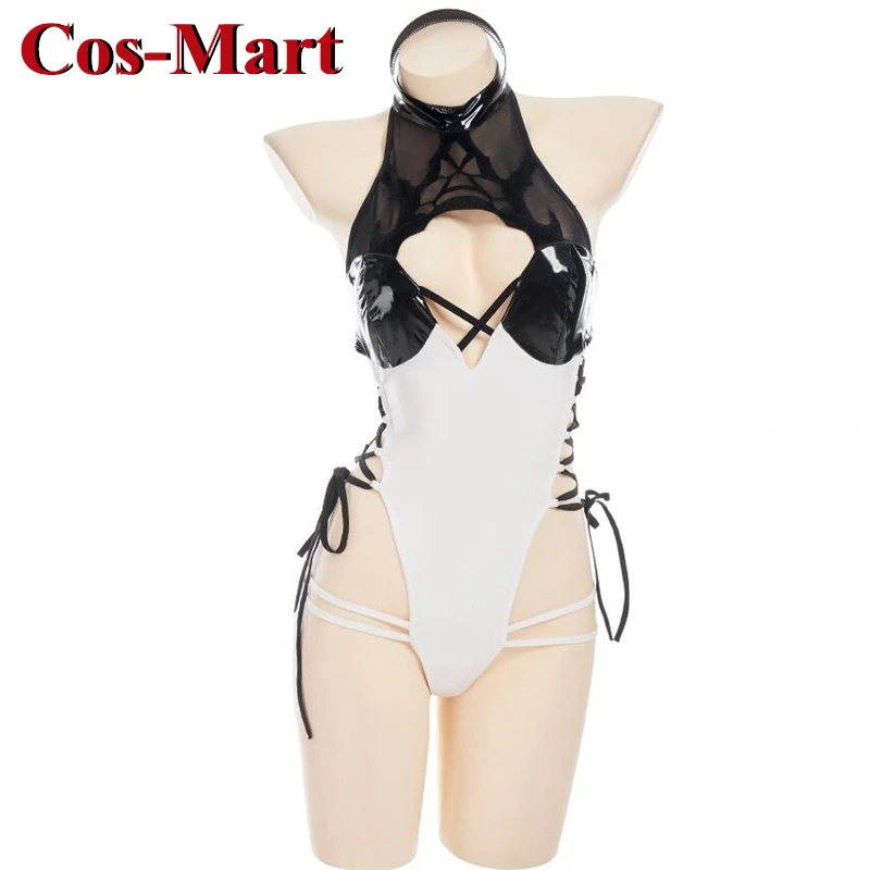 Cos-Mart Game NieR : Automata 2B Cosplay Costume Sweet Lovely PU Leather Jumpsuits Swimsuit Activity Party Role Play Clothing