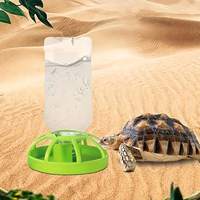 1Pc Reptile Turtle Automatic Drinking Water Feeder Reptile Pet Tortoise Lizard Gecko Breeding Box Climbing Tank Landscaping Fence Water Basin