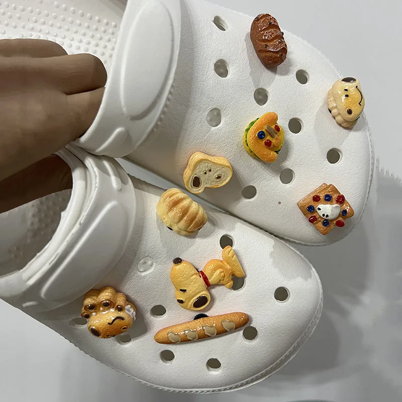 MINISO Cartoon Snoopy Imitation Food Series Shoes Charms Set Funny DIY Holes Shoes - Perfect Gift for Shoe Lovers - ABS Material