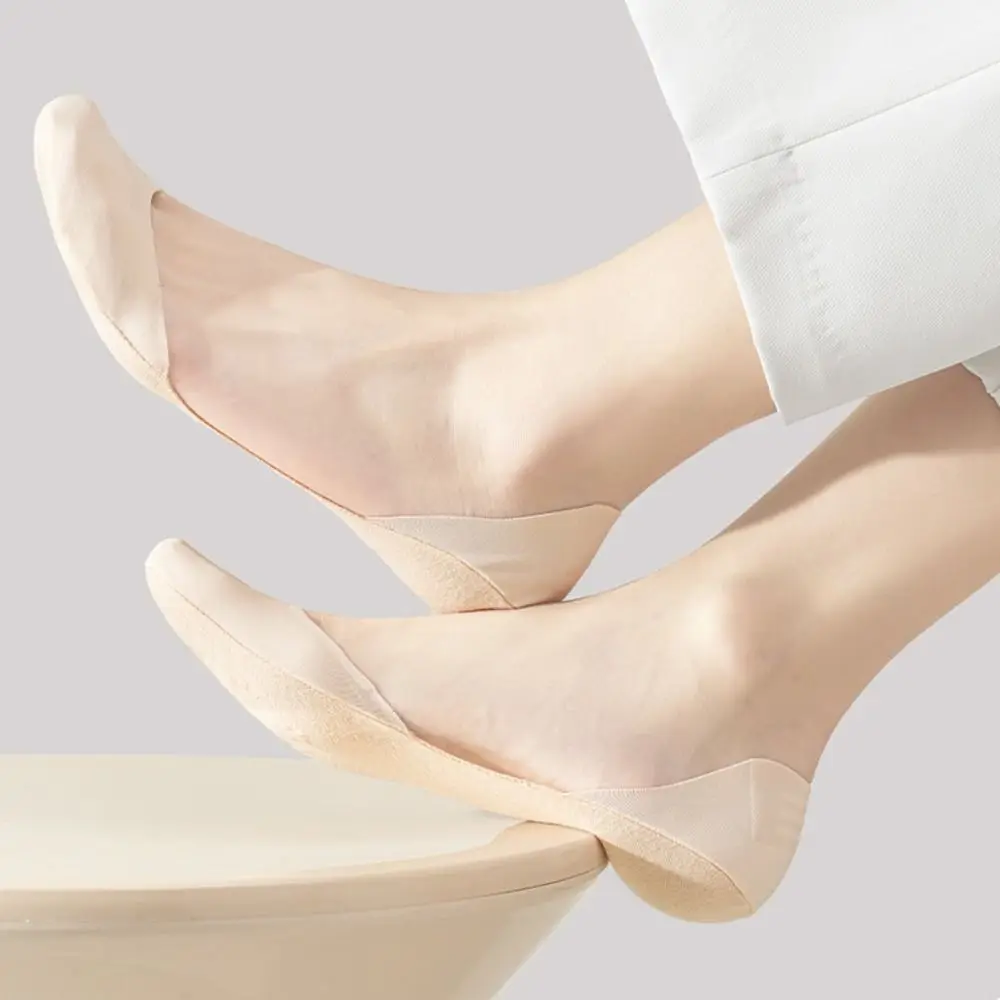 

3 пары однотонных невидимых носков, женские тонкие впитывающие пот летние носки, чулочно-носочные изделия, противоскользящие хлопковые носки-лодочки для девочек