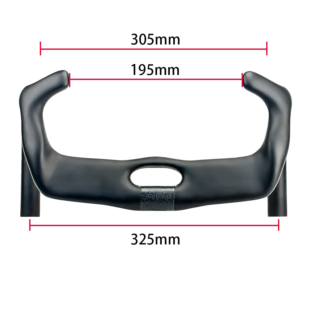 BALUGOE Koolstofvezel Track Fietsen Handvat Sprint Match Fietsstuur TT Fietsstuur Vast Zwart Mat 31.8mm sport UCI