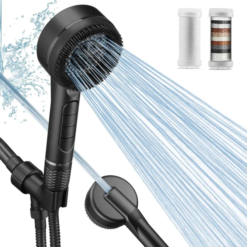 Filtered Shower with Handheld,Adjustable 4 Spray High Pressure Shower with Off Switch,Handheld Showerhead RV with