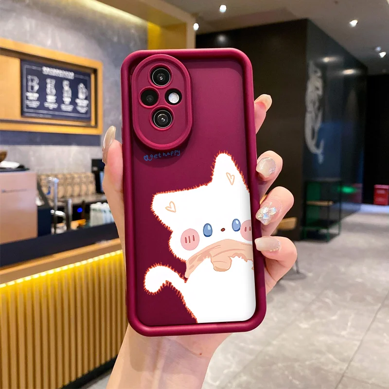 Cute Cartoon White Black Cat Couple Phone Case for OnePlus 10R 11 Nord CE2 CE3 CE4 Lite 5G ACE2 ACE3 4G Shockproof Covers Fundas view 6