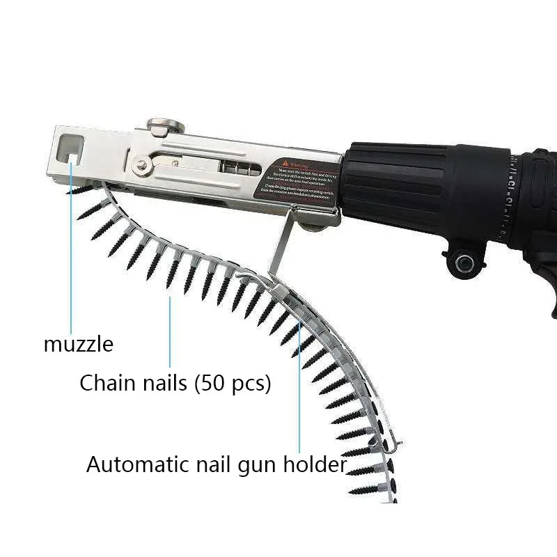 Convertitore per pistola a vite per cintura a catena cacciavite elettrico per pistola a scoppio su strumento per cartongesso testa automatica per pistola a chiodo