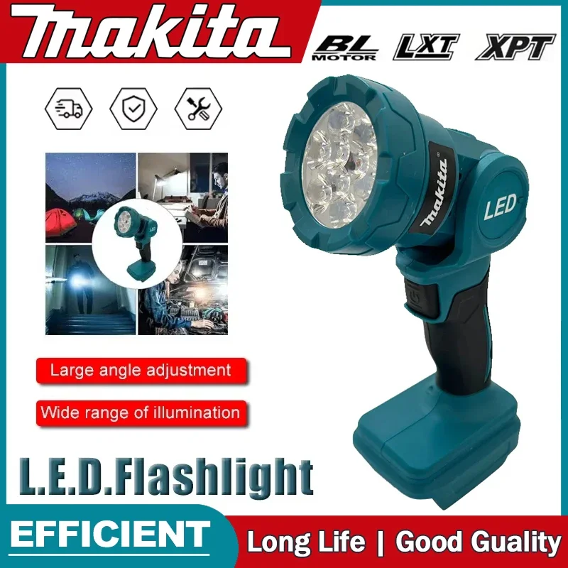 

Makita Cordless LED Work Light Rechargeable Flashlight 18V Battery Power Tools Indoor Outdoors Night Searchlight Tool