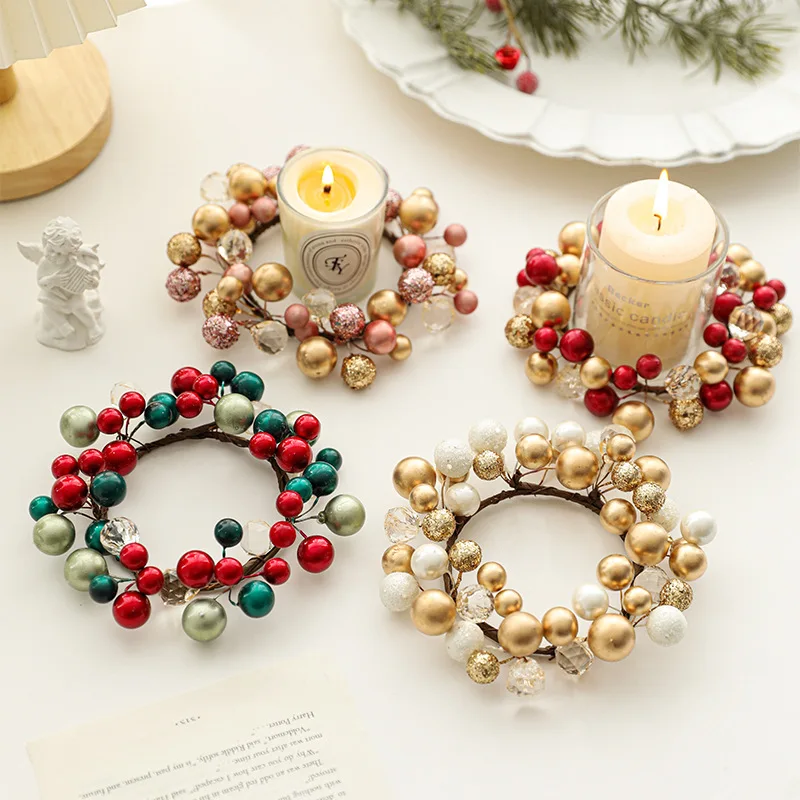 

13CM Christmas Candle Holder Scented Candelabra Plastic Iron Art Tabletop Decoration for Home Living Room