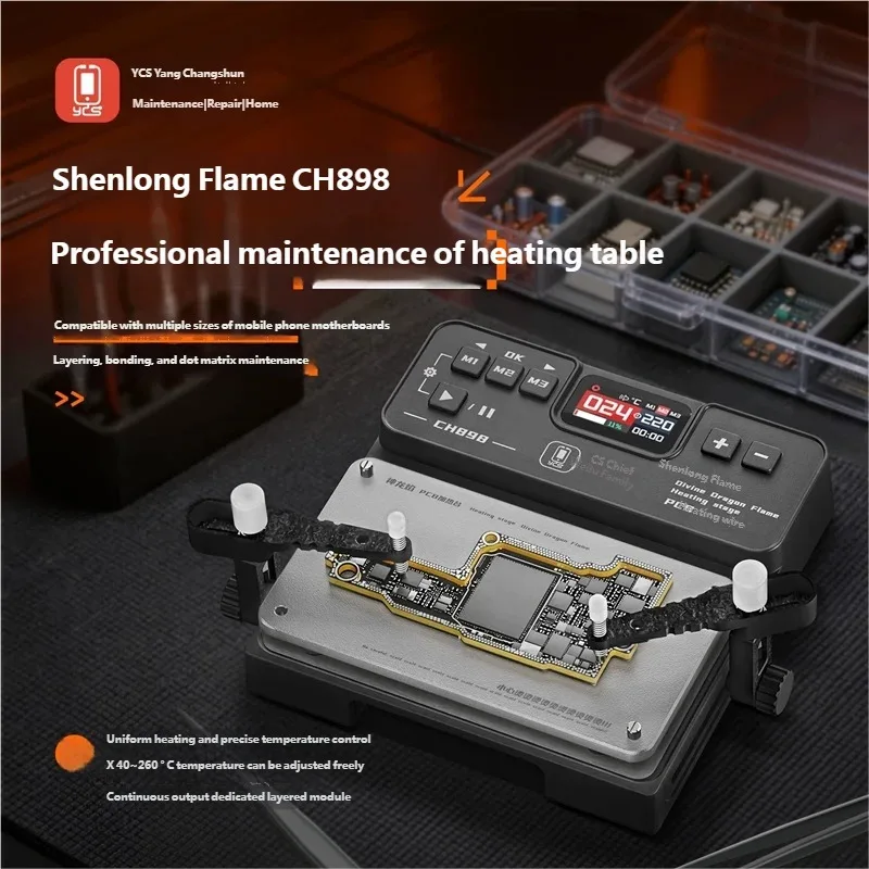 

YCS CH898 Divine Dragon Flame Heating Station 40-260°C for Mobile Phone Repair Motherboard PCB Chips Heating Desoldering Tool