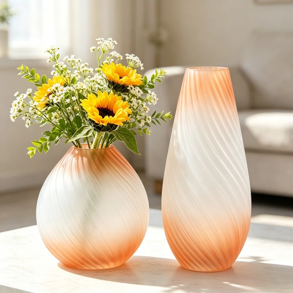 Colours Glass Vase Modern Concise Glass Nordic Style Bedroom Windowsill Home Living Room Tabletop Ornament