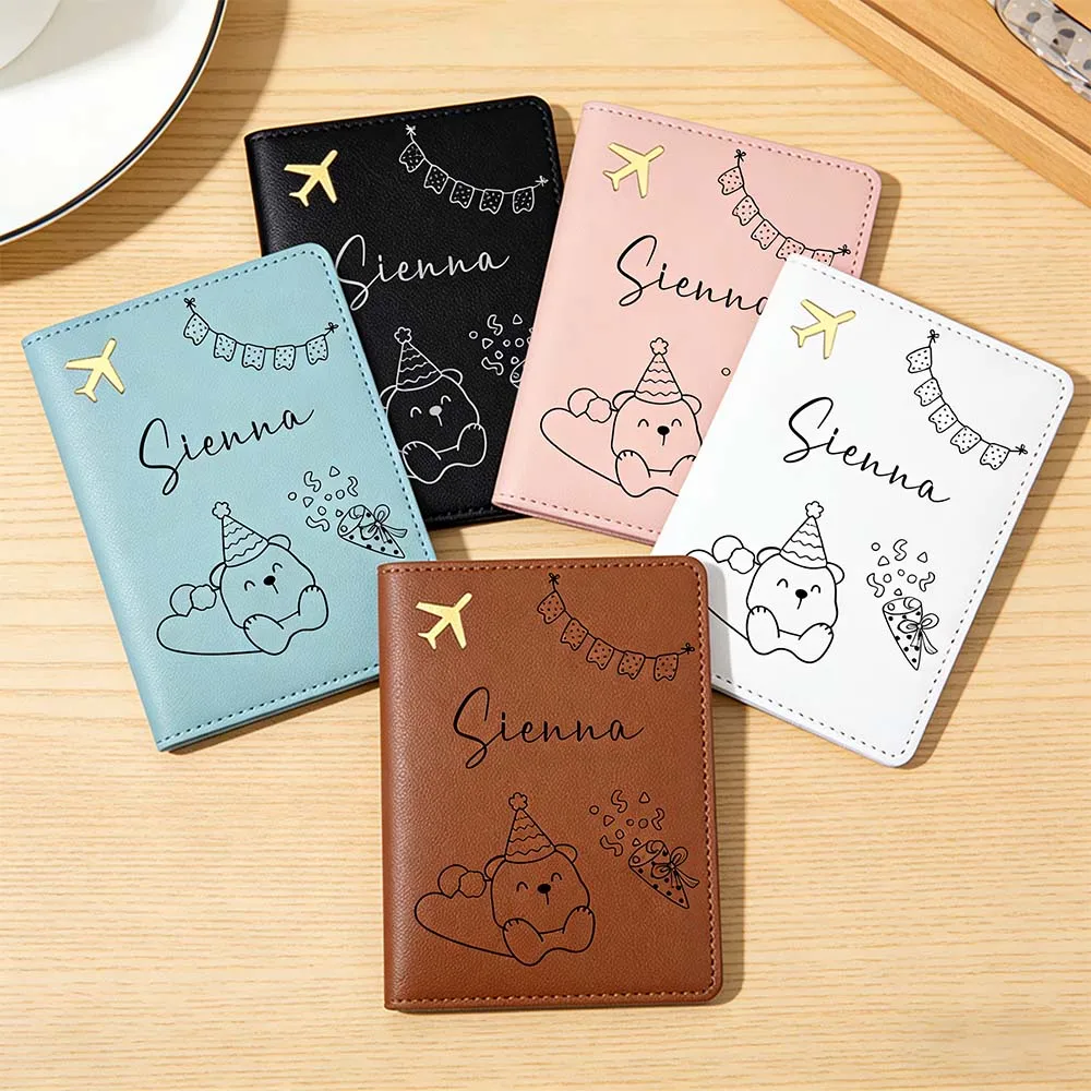 

1pc Personalized Name Passport Cover Friend Gift Stitched Leather Passport Holder Exquisite Design