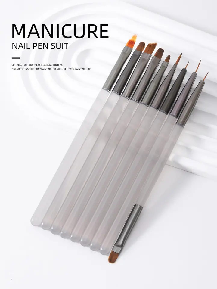 Set de pinceles para arte en uñas, 14 piezas, pinceles de diseño profesional, pinceles de línea fina 2