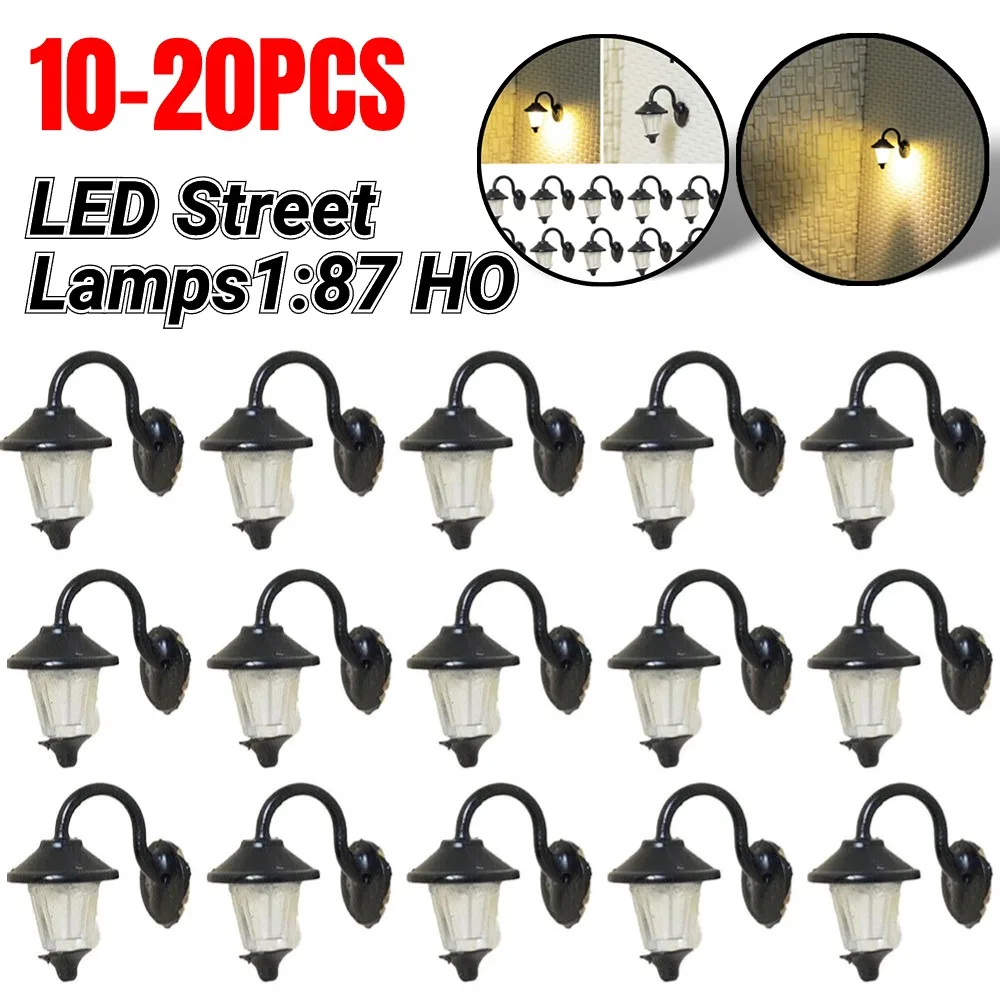 10-20pcs 3V 20mA Warm White รุ่น Street รูปแบบไฟ Lamppost รถไฟรถไฟ Garden Decor งานฝีมือ LED โคมไฟ 1:87 HO