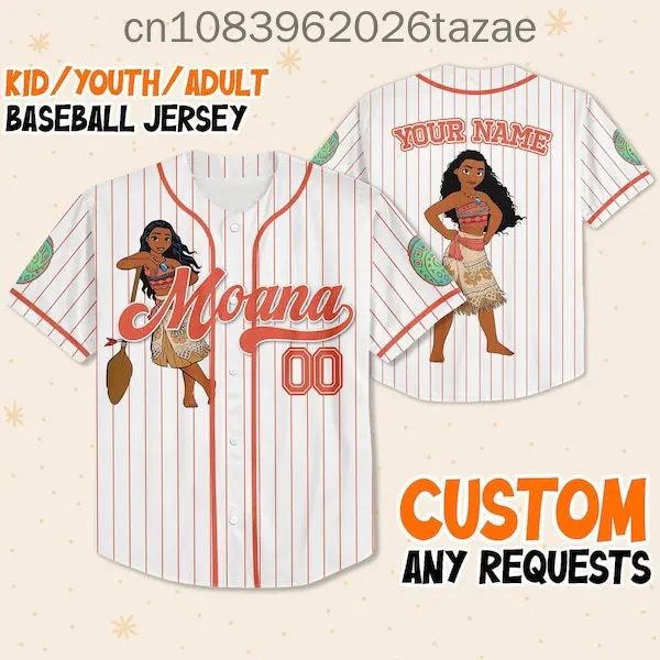 2025 Disney Baseball Shirt, Customizable, 3D Printed Casual Fashion Button Baseball Shirt