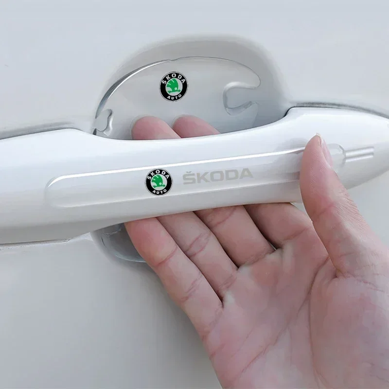 Car Door Handle Scratches Automobile Shakes Protective Films Car Handle Protection For skoda octavia a5 a4 mk1 fabia superb yeti
