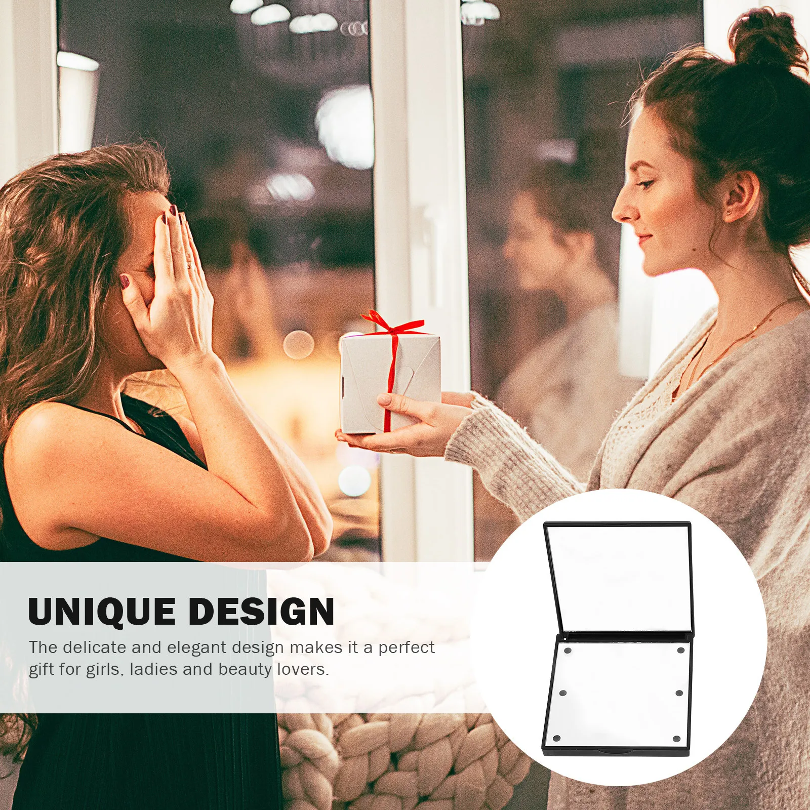 Miroir de maquillage LED Portable, pliable, Compact, simulation de lumière naturelle pour le contrôle