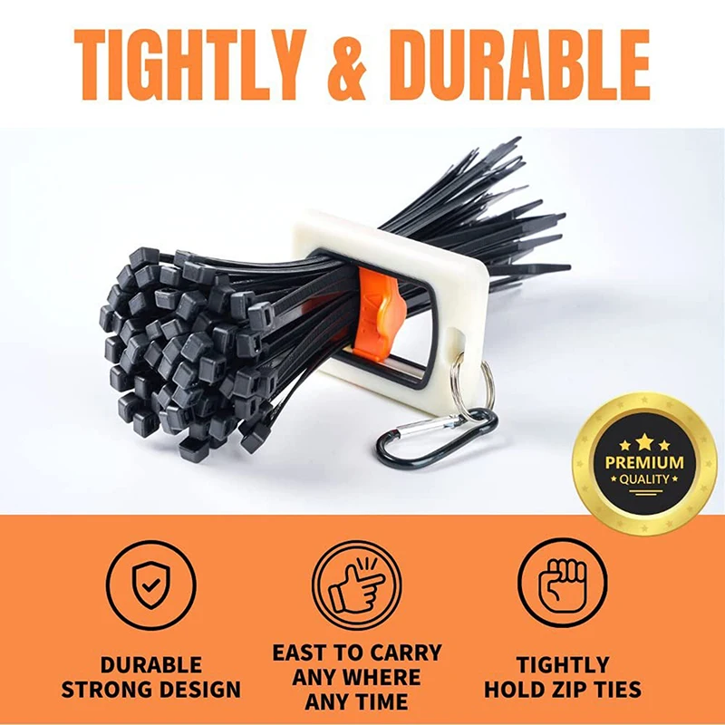 TW 1pc new Square Cable Tie Organizer Fluorescent Portable Storage Cable Tie Holder Stable Fluorescent Organizer