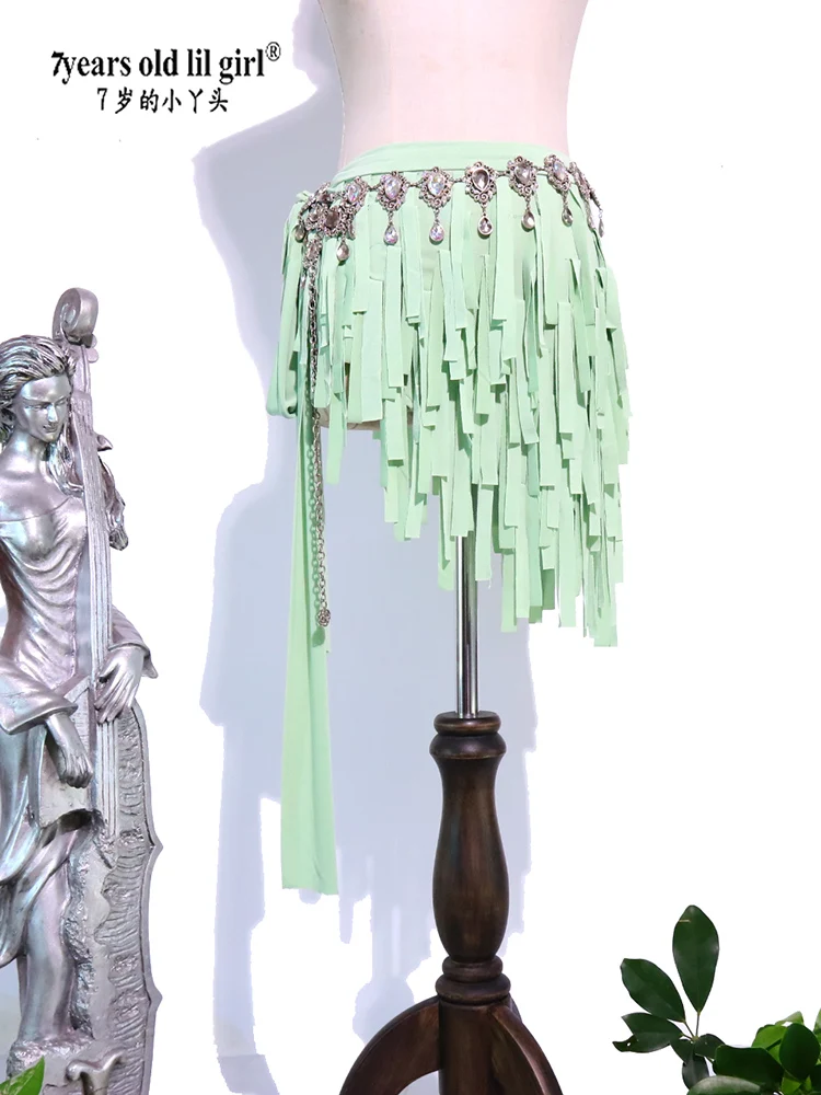 

7yearsoldlilgirl Women Belly Dance Fringe Hip Scarf Modal Belts NC19