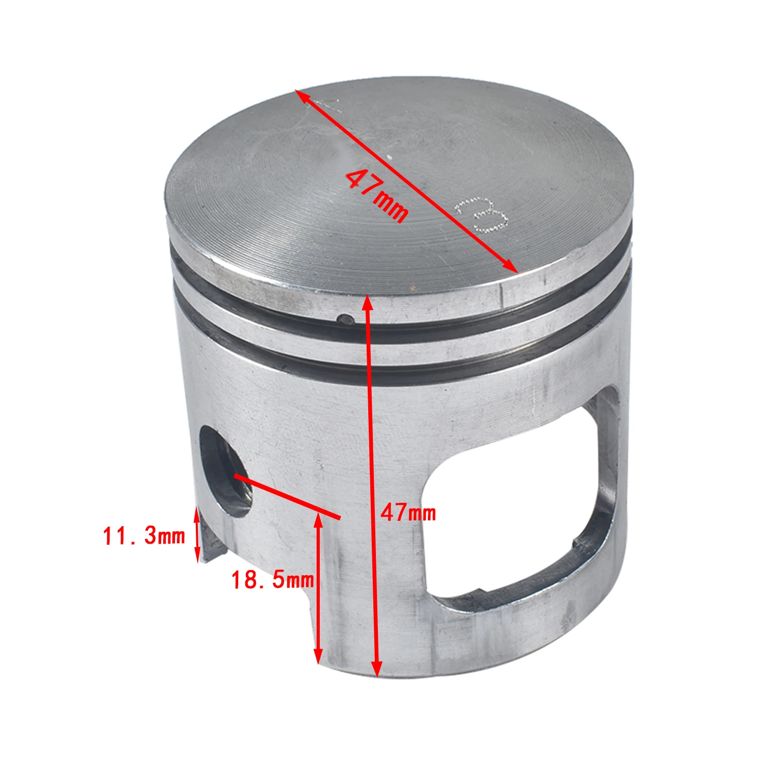 sthus 47mm Upgrade Windowed Piston Pin Ring For 49cc 66cc 80cc Gas Motorized Bike 2 Stroke Engine Motor Bicycle