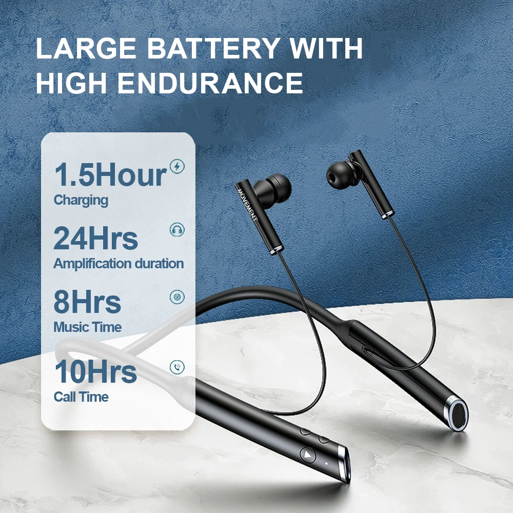 

Hanging neck Bluetooth earphones with hearing aid function wireless noise reduction and sound amplification