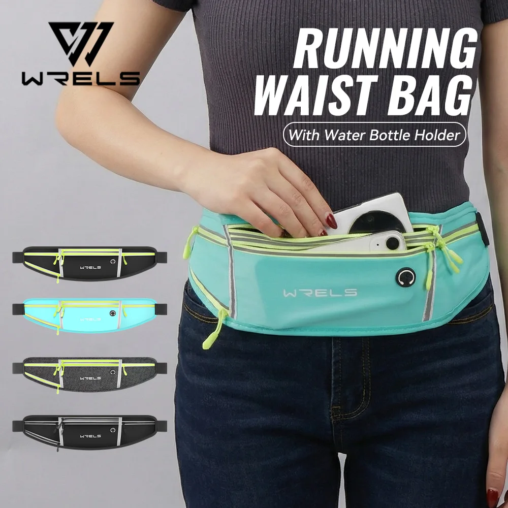 WRELS Gym Waist Bag SportsBags Professional Multifunction Jogging Cycling Waist Pack Phone Pouch Hiking Travel Waist Bag
