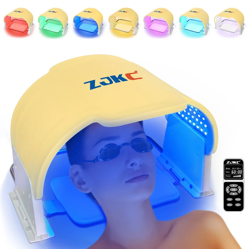 ZJKC 7 In 1 Colors Light Therapy for Skin Face Brighten Skin Colour Blemishes Acne Led Mask Beauty Device Phototherapy