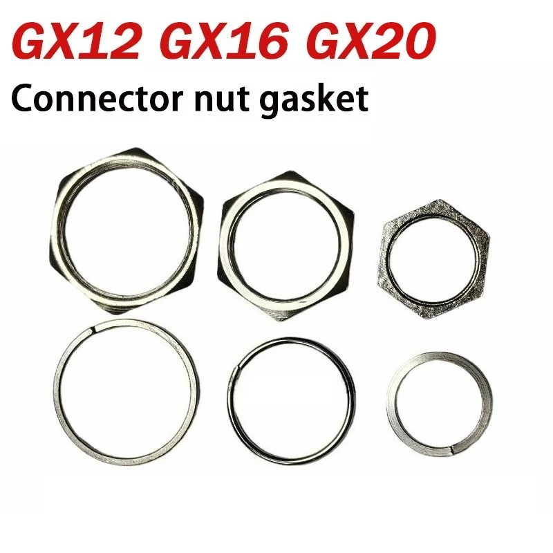 

GX12 GX16 GX20 Connector Nut Washer Aviation Plug Socket Connector Nut GX12 GX16 GX20 Aviation Plug Washer 10Pcs/50Pcs/100Pcs