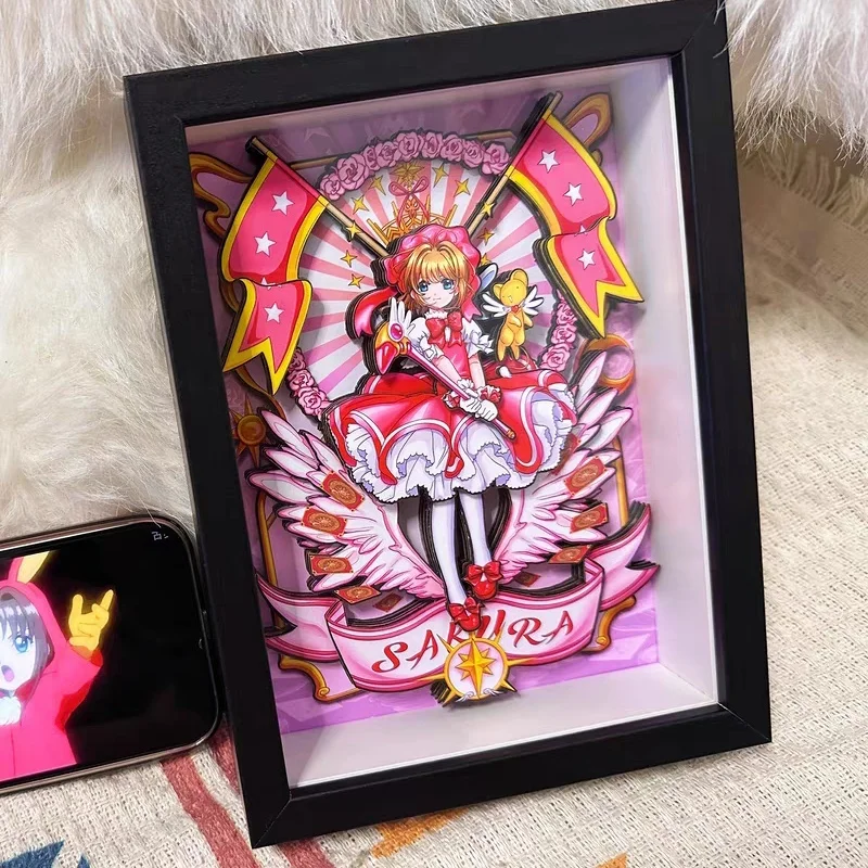 

Новая классическая аниме-карта Captor Sakura 3D художественная живопись KINOMOTO SAKURA мультяшная фигурка коллекционная картина настольный декор подарок для фанатов