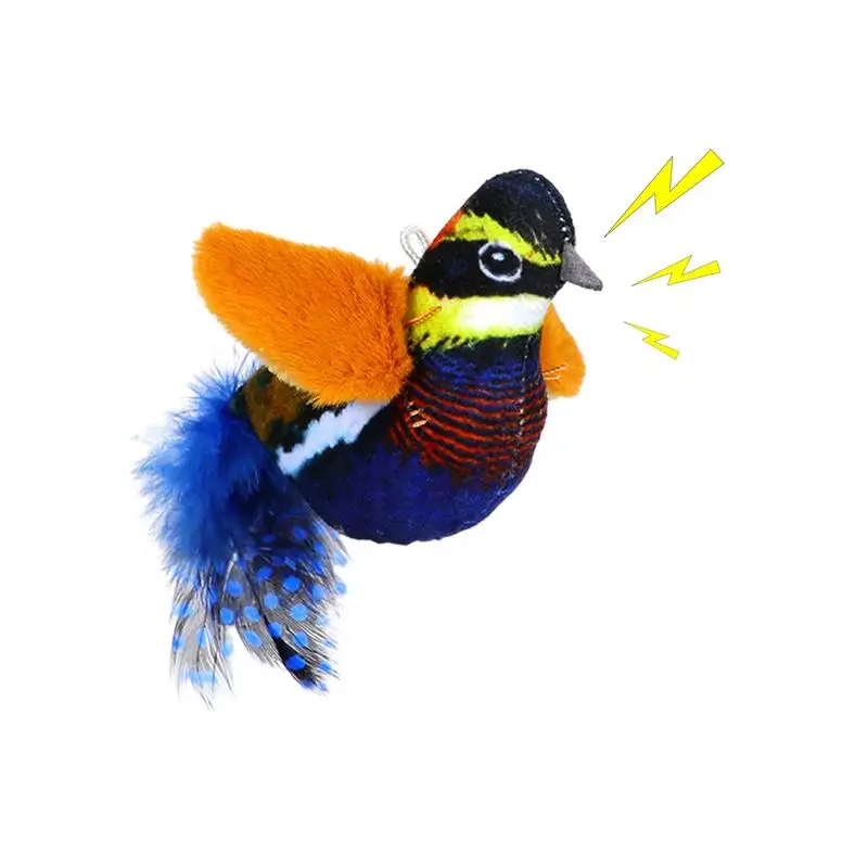 

Interactive Bird Cat Toy Plush Chirping Cat Toy Automatic Chirping Bird Electronic Squeaky Cat Toys For Kitten Bored Cats Home