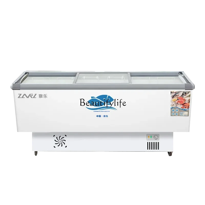 

05Commercial large-capacity display cabinet Horizontal refrigeration, freezing and fresh-keeping dual-purpose double-door glass