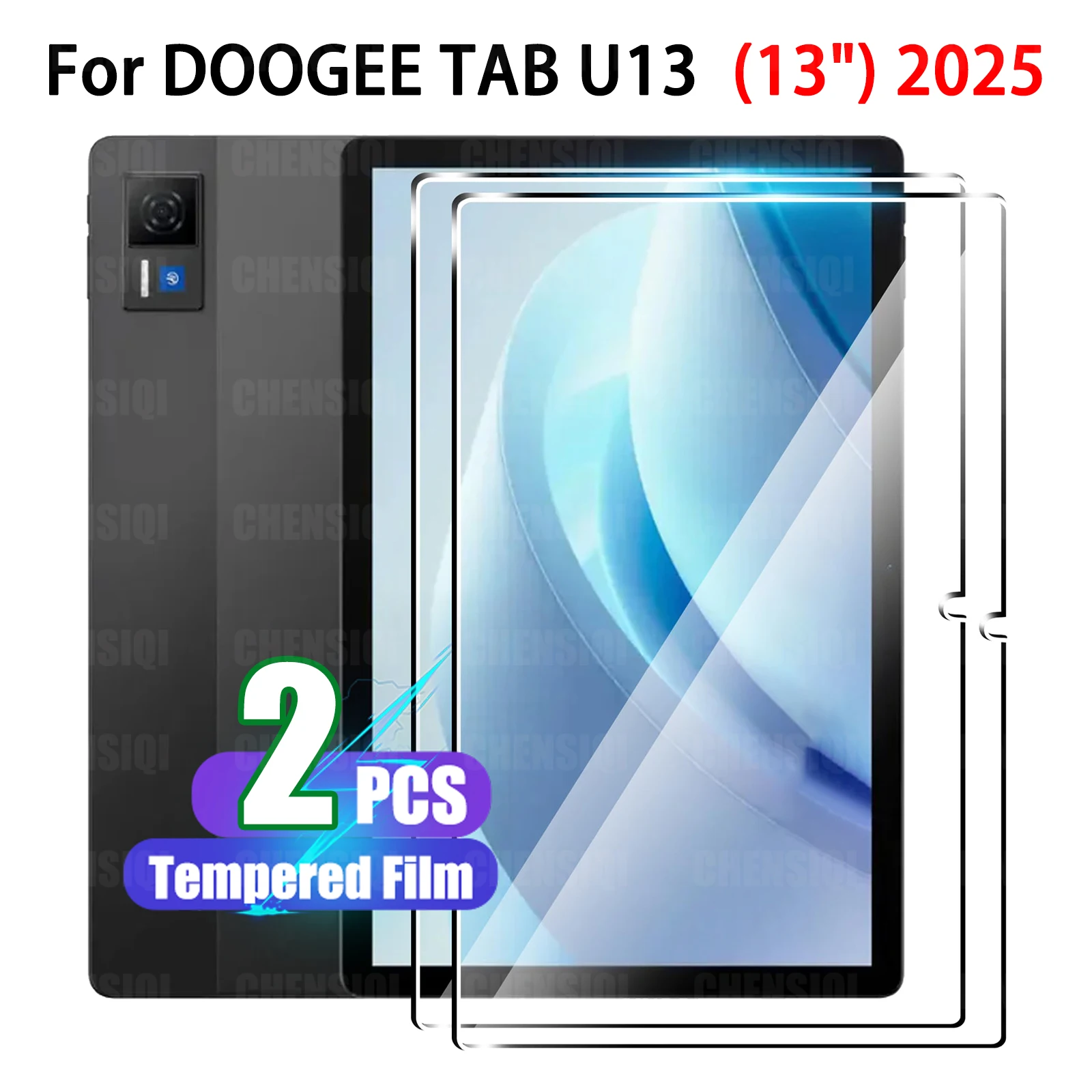 13 Inch Tablet Tempered Glass Film for DOOGEE Tab U13 (2025) HD Clear 9H Hardness Anti-Scratch 2.5D Radian Edge Screen Protector