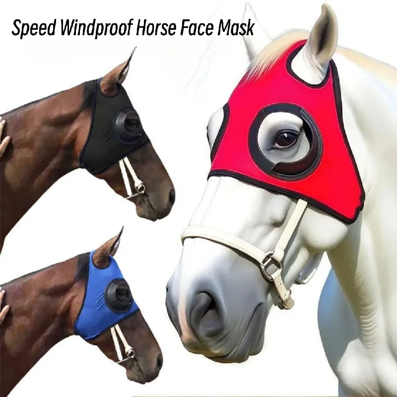 Professional Speed Windproof Horse Racing Eye Mask Elastic Breathable Horse Gear Supplies for Equestrian Sports