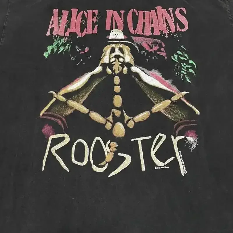1993 Vintage Alice In Chains Rooster Rare T Shirt Reprint