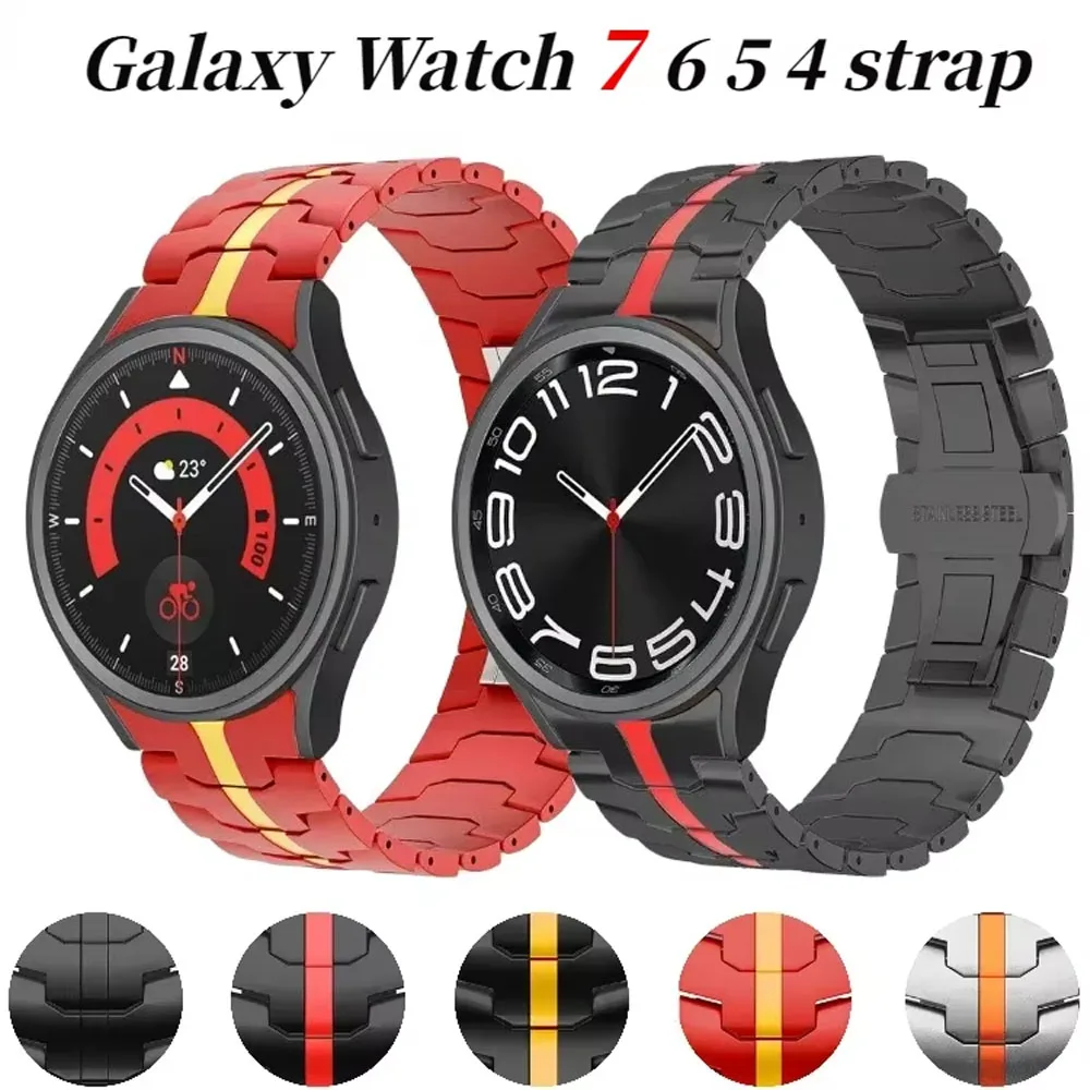 

Lron Man Metal Strap for Samsung Galaxy Watch 4 5 6 7 40/44mm 5Pro 45mm No Gaps Stainless Steel Band Watch 6/4 Classic 47mm 46mm