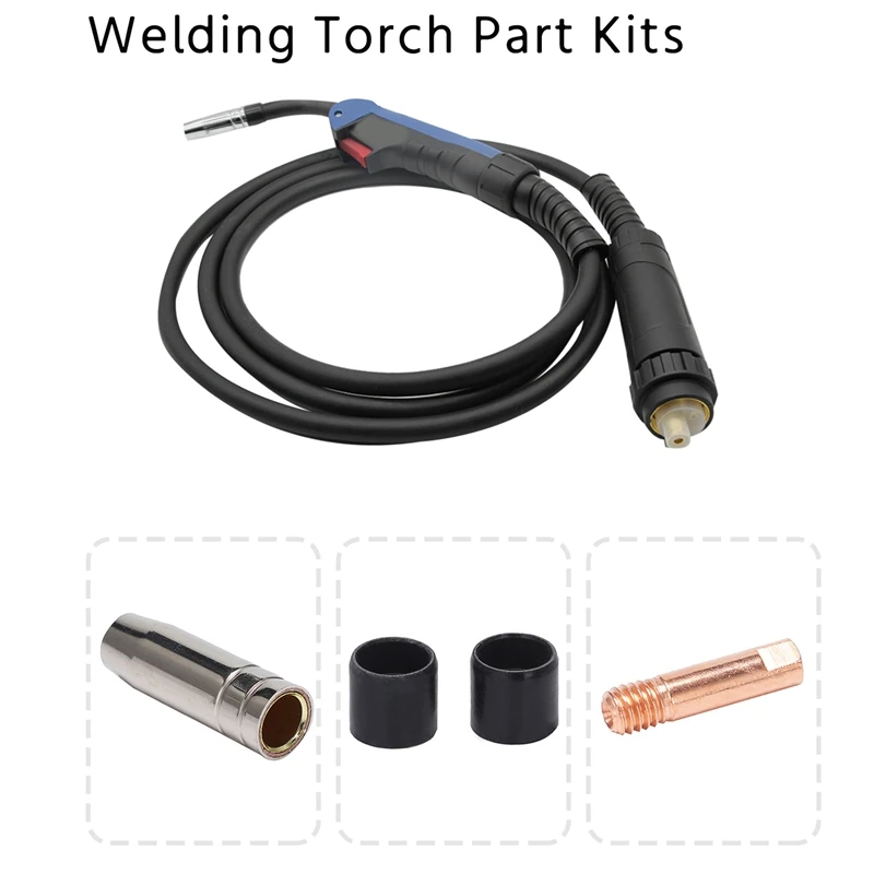 19Pcs Welding Torch Nozzle Part Kit Conical Nozzle Sleeve Rod Tool Set For Binzel 15Ak Welder Accessories