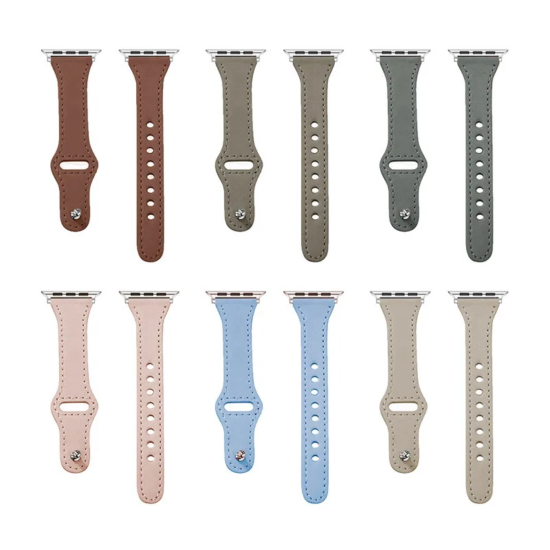 Adecuado para Apple Huawei Smartwatch Correa Applewatch Retro Macaron Colores Negocios Hebilla de cuero de alta gama Correa de liberación rápida