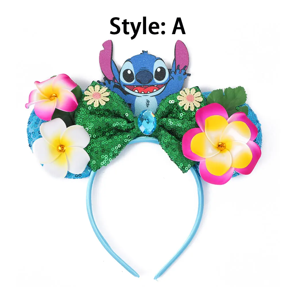 Opaska na głowę z uszami Myszki Miki Disneya, damska opaska idealna na święta Bożego Narodzenia, wykwintne akcesoria do włosów, dekoracja na imprezę.