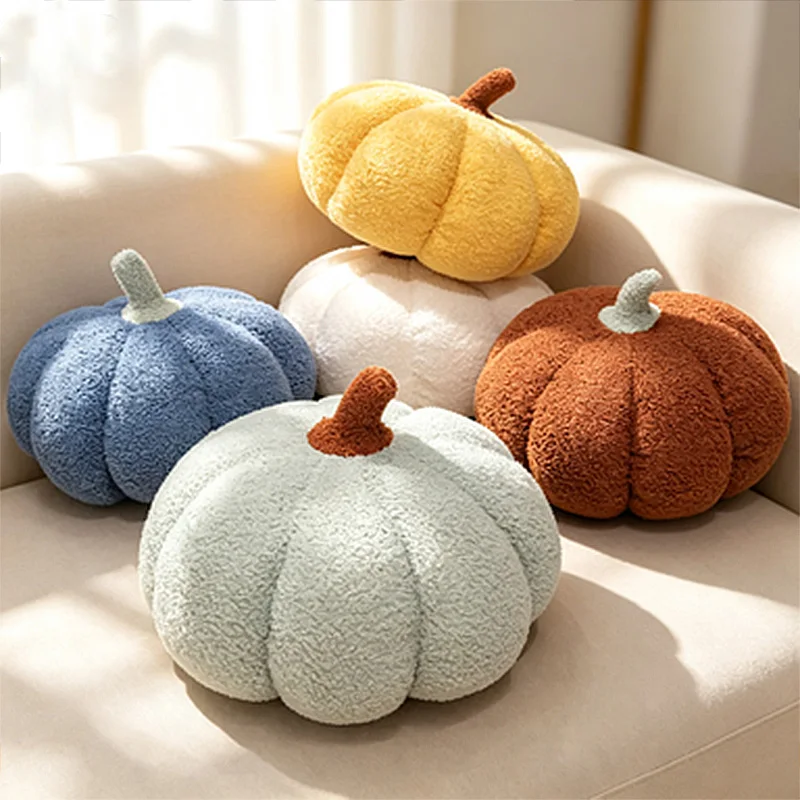 Multicolor Pumpkin Plush Pillow Soft Stuffed Pumpkin Cushion Home Decoration Cute Plush Toy  Halloween Gift Bedside Bed Cushion