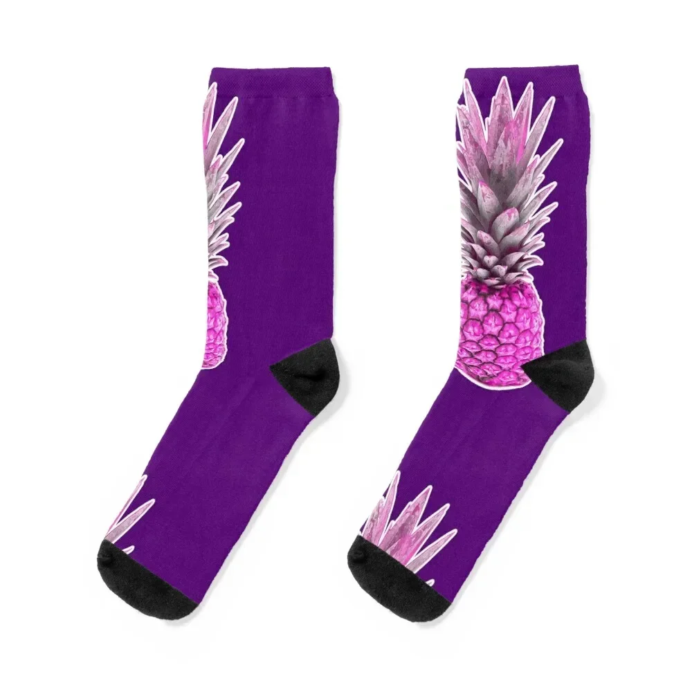 Pink Pineapple Design - Fineapple for Summer fruits lover - best gift for vegans Socks Toe sports snow Socks Woman Men's