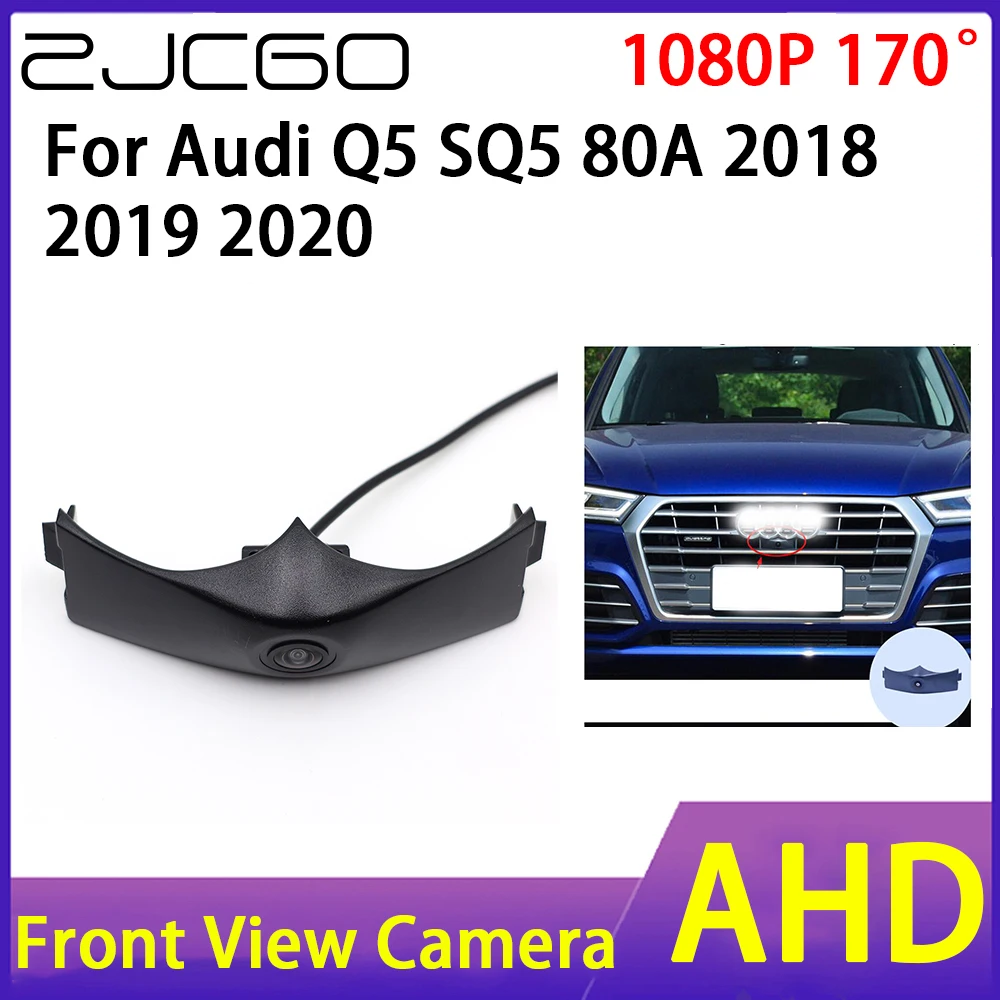 Zjcgo Auto Vooraanzicht Camera Ahd 1080P Waterdicht Nachtzicht Ccd Voor Audi Q5 SQ5 80A 2018 2019 2020