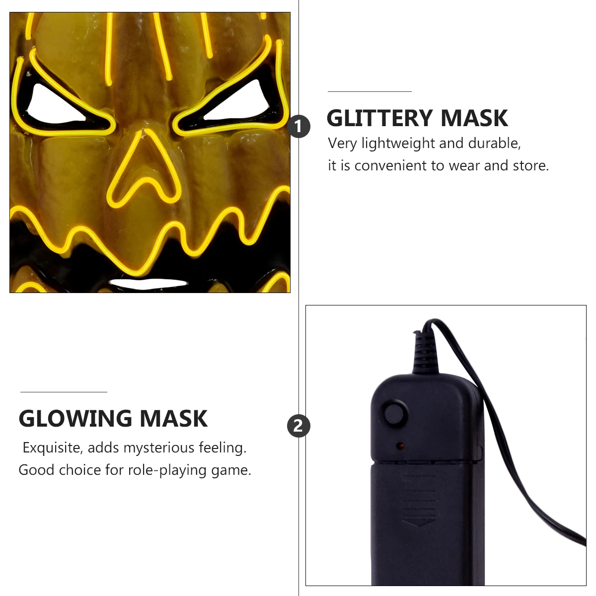 

1Pcs Glowing Mask LED Light Up Mysterious Creative Pattern for Birthday Graduation Party Dress Accessories Glowing Mask