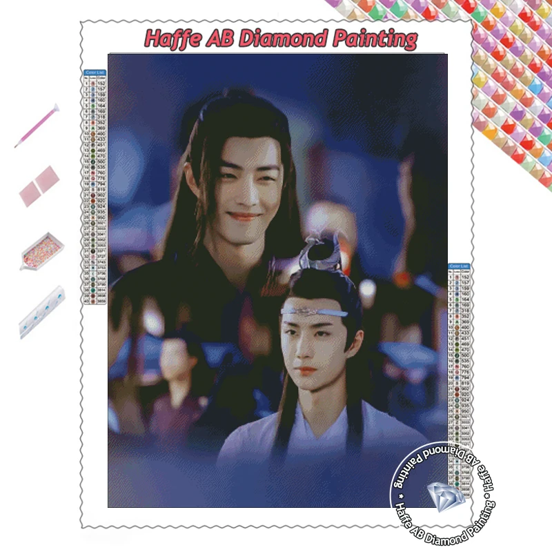 Chinese TV Show The Untamed AB Diamond Painting Art Chen Qing Ling Character Wei Ying And Lan Wangji Photo Cross Stitch Decor