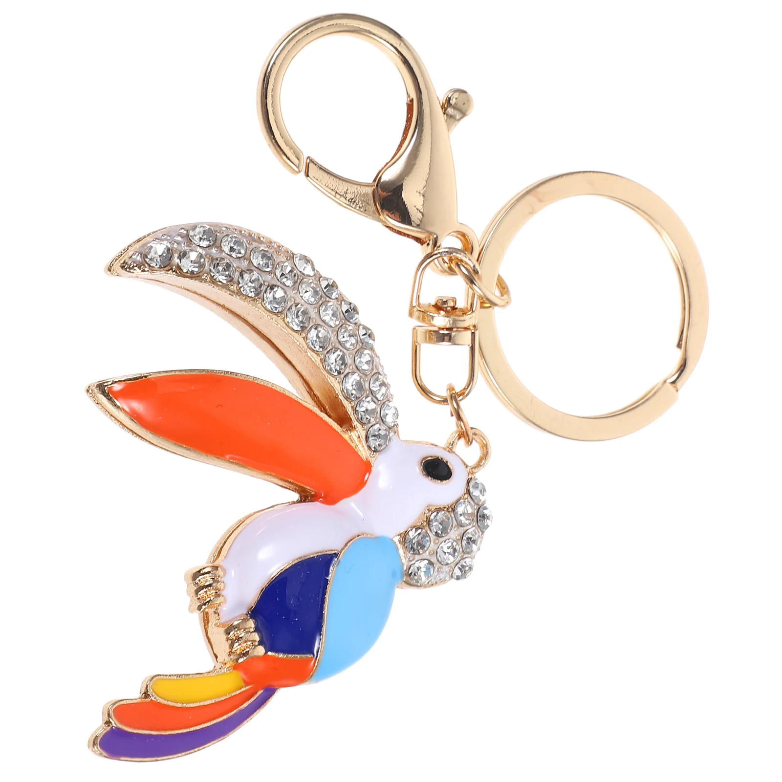 

Alloy Bird Keychain Rhinestones Pendant Ring Fashionable Design Material Bag Charms Key Chain Accessories Women Party