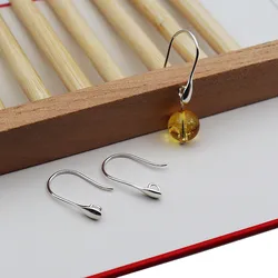 1Pair Solid 925 Sterling Silver Earring Hook DIY Jewelry Making with Open Jump Finding Accessories