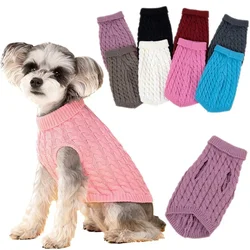 Dog Sweaters for Small Medium Dogs Cat Winter Warm Knitted Dog Sweater Pet Turtleneck Chihuahua Vest Soft Yorkie Coat Teddy Vest
