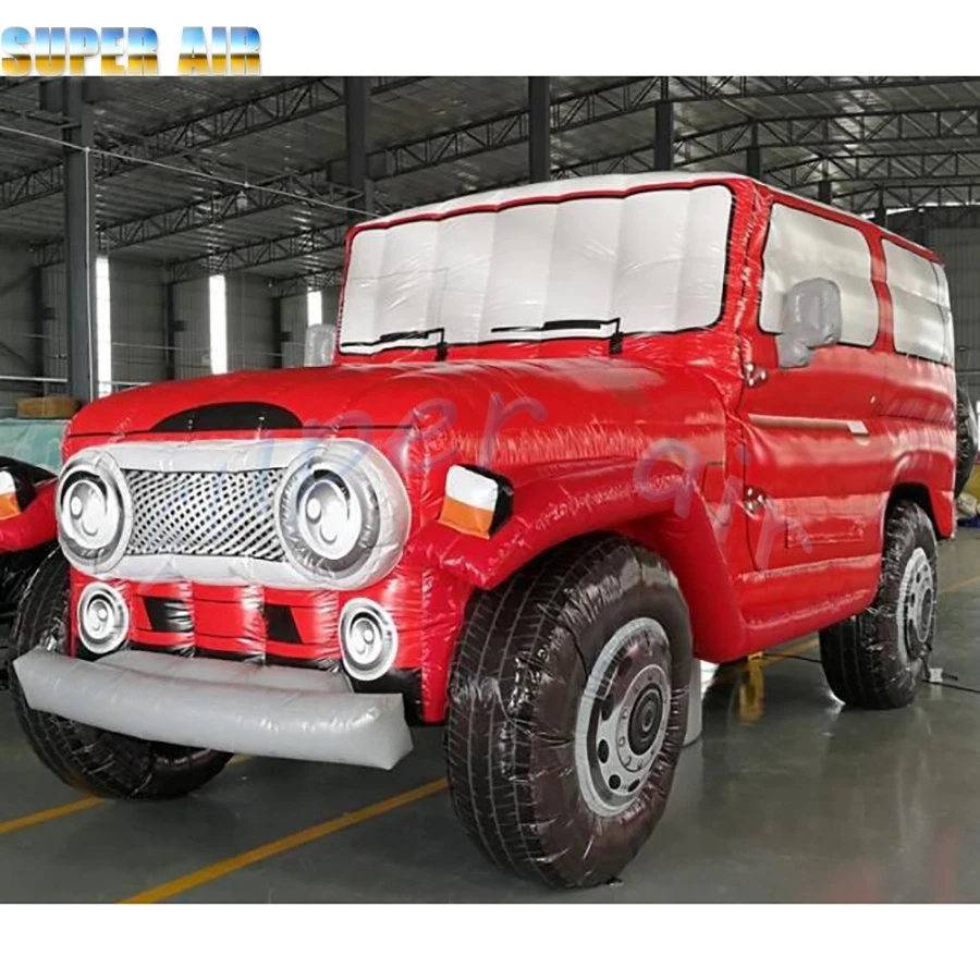 

High quality 4m L giant customized digital print Inflatable jeep model for car show