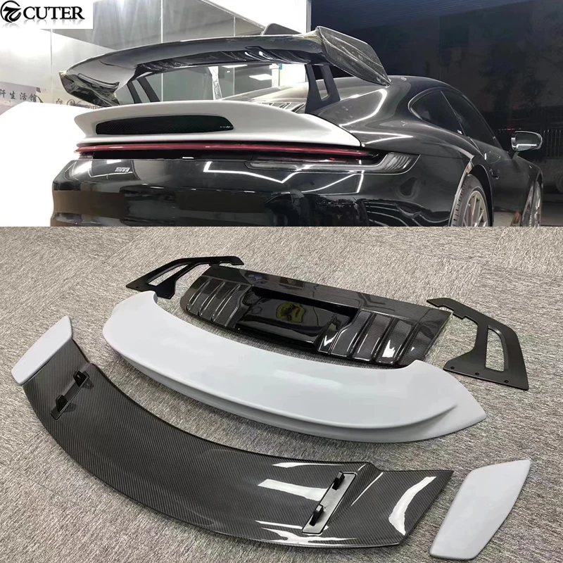 

911 992 GT3 Style Dry Carbon Fiber Rear Spoiler Fiber Glass Wing for Porsche 911 992 Carrera Car Body Kit