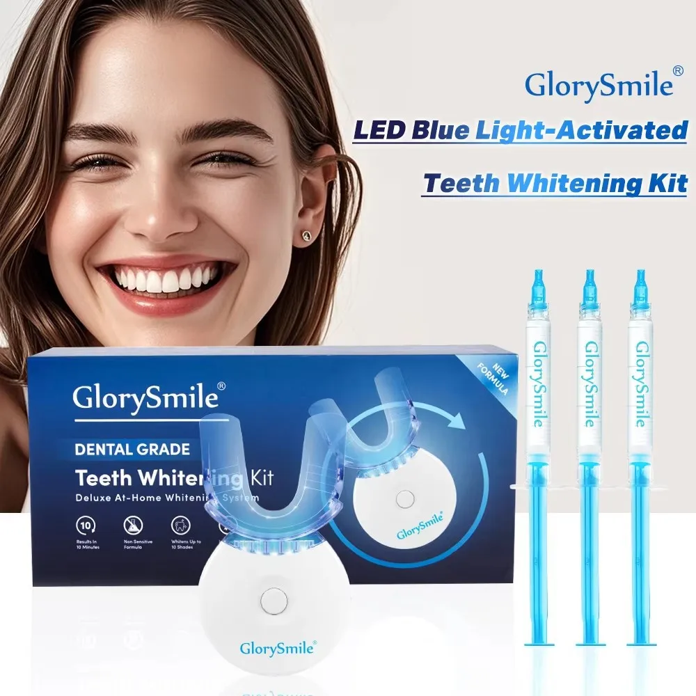 Teeth Whitening Kit with LED Light & Gel, Gum Care & Home Use, Professional Brightening System