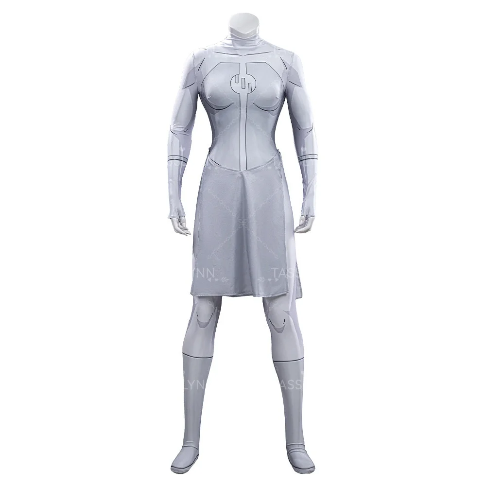 Eve Invincible Cos Costume, Full‑Coverage Zentai with Integrated Gloves Foot Covers & Skirt for Comic‑Con view 6