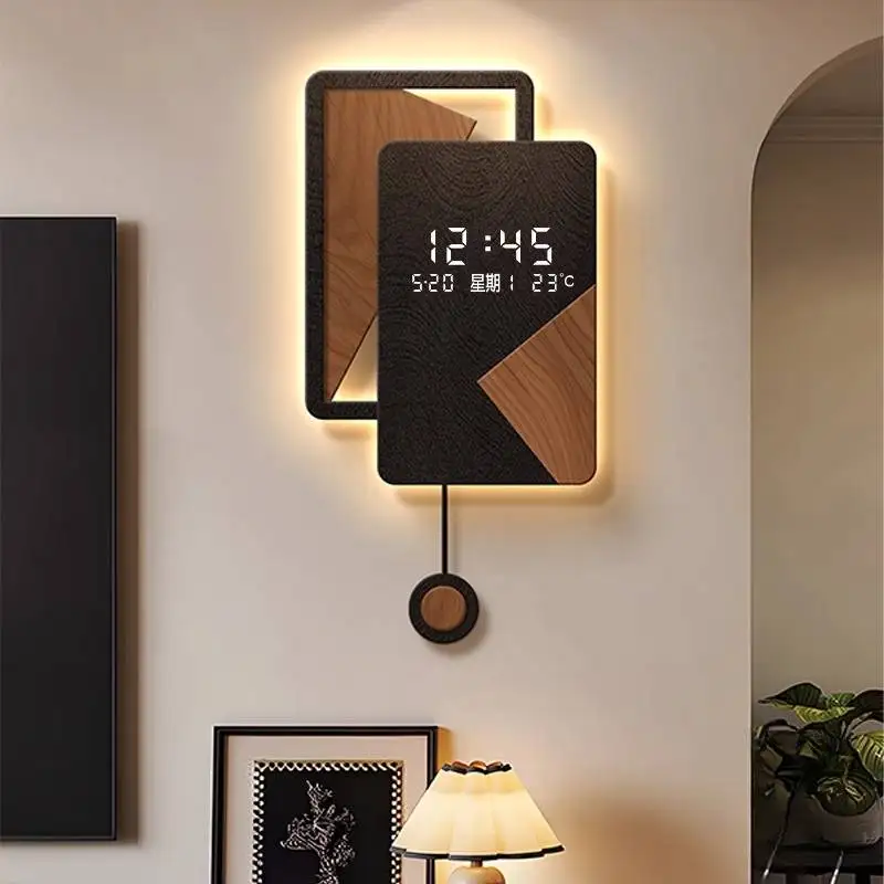 -*Square Temperature Wall Clock Premium Nordic Design Decoration Wall Clock Art Aesthetic Modern Reloj Mural Living Room Decor