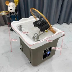 Head Spa Shampoo Chair Hair Salon Portable Small Hair Washing Station Chair Move Therapy Lettino Massaggio Furniture MQ50SC